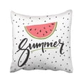 thumbnail image 1 of BOSDECO White Fruit Hello Summer Lettering And Watermelon Slice Quote Text Tropical Brush Pillowcase Throw Pillow Cover 18x18 inches, 1 of 1