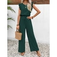 thumbnail image 2 of Musefolio Women's Summer Suit Casual Fashion Ruffles Waistband Wide Leg Jumpsuit One-piece Dress S-XL, 2 of 6