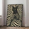 thumbnail image 2 of Psychedelic Optical Illusion Black Cat Wall Art Poster Green-Eyed Zebra Striped Cat Retro Art Deco Print for Bedroom Living Room Dorm Cat Lover Gift Home Decor, UNFRAMED 16x24, 2 of 5