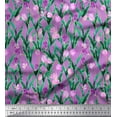 thumbnail image 1 of Soimoi Cotton Jersey Fabric Leaves & Tulip Floral Fabric Prints by Yard 58 Inch Wide, 1 of 3