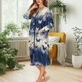 thumbnail image 3 of Xoenoiee Butterfly Tie Dye Print Nightgown House Dress Zip up Robes for Women Long Lounge Dress Round Neck House Coat Bathrobe Plus Size, XL, 3 of 7