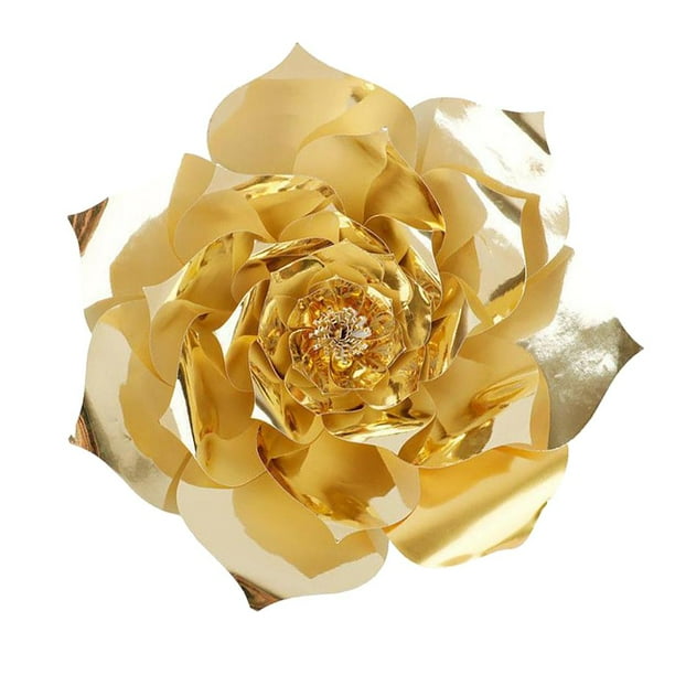 DIY Rose Paper Flowers Wall Telón de Fondo Boda de Cumpleaños Decoración Oro