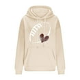 thumbnail image 4 of Trendy Hoodies for Womens Long Sleeve Drawstring Hooded Sweatshirts Cute Heart Football Hoodie Fleece Pullover Sweatshirt Juniors Girls Fashion Game Day Hoody Shirts Outfits with Pocket Plus Size, 4 of 5