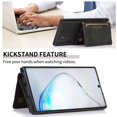thumbnail image 3 of Design for Samsung Galaxy Note 10 Wallet Case with Tempered Glass Screen Protector PU Leather Credit Card Holder Slot Phone Cases Kickstand Shockproof Protective Cover for Men 6.3 inch Black, 3 of 8