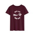 thumbnail image 3 of TWZH Women Short Sleeve Solid Color WIFE LIFE MOM LIFE BEST LIFE Tshirt, 3 of 6
