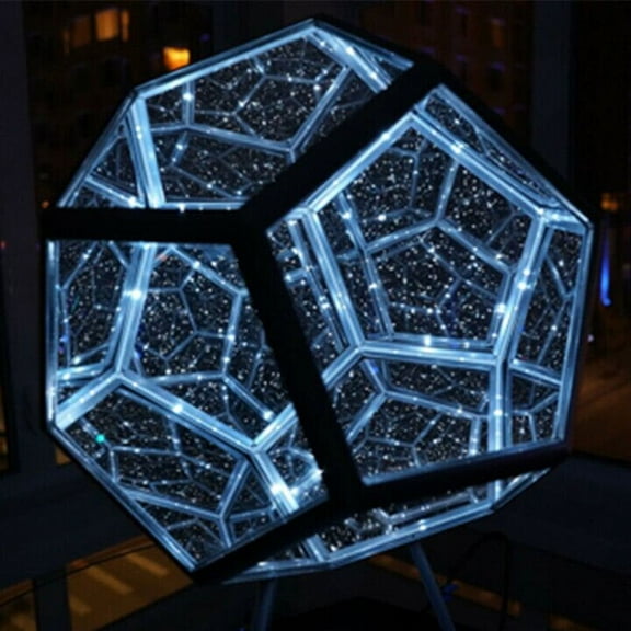 Infinity Mirror Light Infinite Dodecahedron Color Art Light for Gaming Room Decor 3D Hyper Cube RGBW Color Changing Night Lighting for Computer Gaming Desk Birthday Christmas Gift