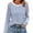 Light Blue, variant on LTTVQM Women's Spring Fall Long Sleeve Shirt Casual Colourful Striped Crewneck Loose Tops Winter Blouse Sky Blue XXL