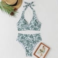 thumbnail image 1 of Traje de baño de 2 piezas para mujer, trajes de baño para mujer, bikini de cintura alta con cordón ajustable, traje de baño dividido para mujer, 1 of 7