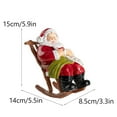 thumbnail image 3 of Zawou Resin Santa Claus Figurine Sitting on Recliner, Hand-Painted Christmas Tabletop Decoration, Holiday Ornament for Home, Office, or Party Display with Gift Bag, 3 of 6