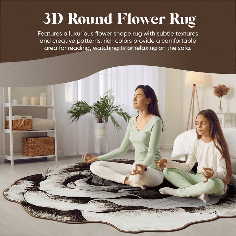 3d Round Flower Carpet, Carpet Mat Rug Flowers