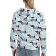 thumbnail image 7 of Balery Dachshund Dog Puppy Pattern Womens Long Sleeve Hoodie, Pullover Hooded Sweatshirt, Kangaroo Pocket Hoodie with Eye-catching Drawstrings-Large, 7 of 7