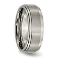 thumbnail image 4 of Diamond2Deal Titanium Brushed Center 8mm Double Step Ridged Edge Men's Band Size 11.5, 4 of 5