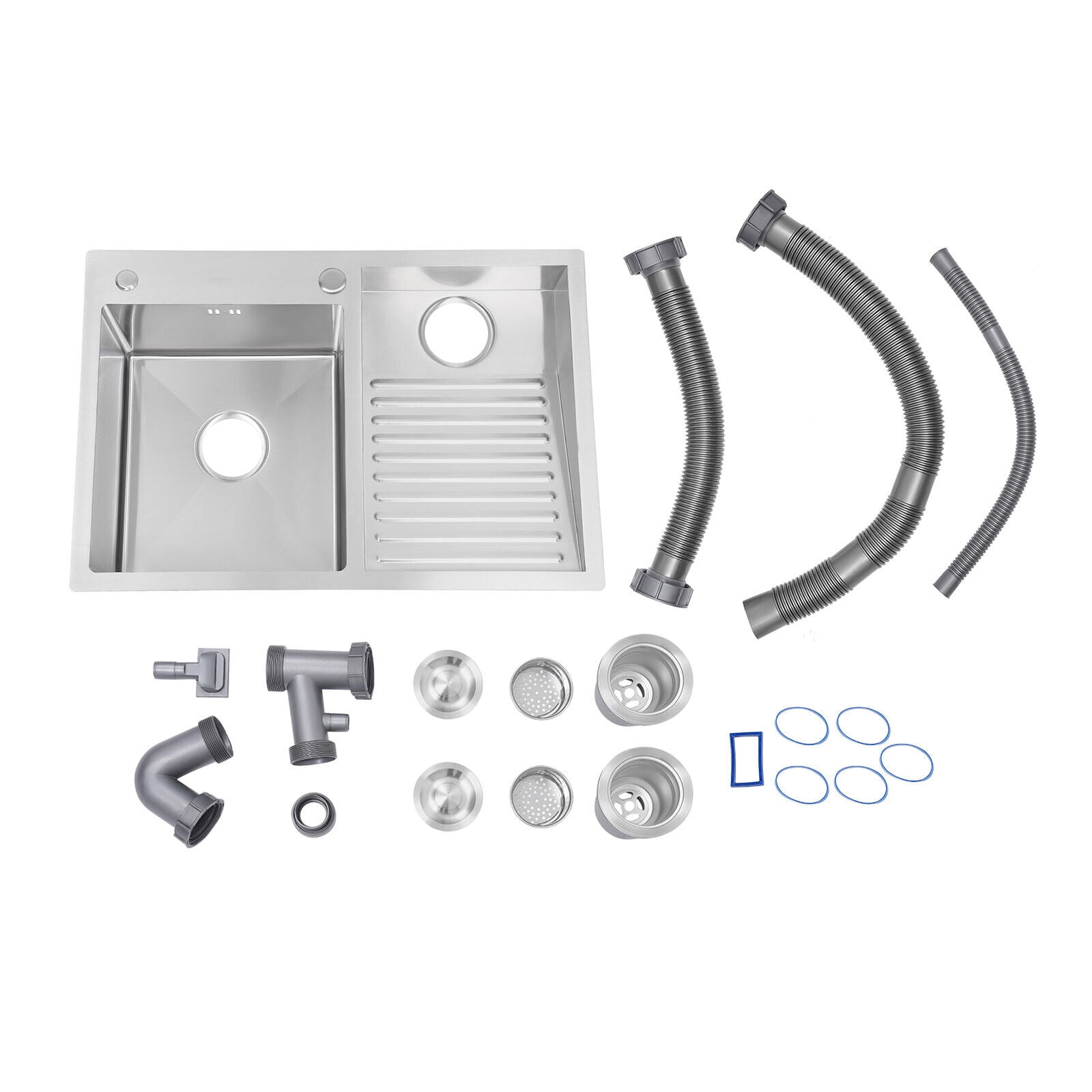Miumaeov Double Basins Laundry Sink Stainless Steel Utility Sink Washing Basin Washboard Basin