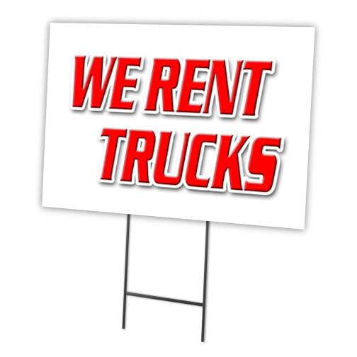 SignMission C-2436-DS-We Rent Trucks 24 x 36 in. We Rent Trucks Yard Sign & Stake