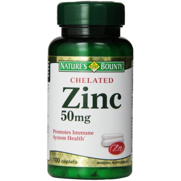 Nature's Bounty Zinc 50 mg Caplets 100 Count - 3 Pack