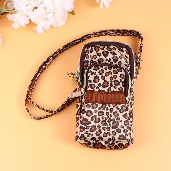 OUNONA Leopard Print Crossbody Phone Bag for Women, Lightweight Purse for Travel, Everyday Use, and Easy Storage