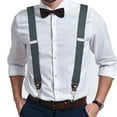 thumbnail image 7 of Buyless Fashion 2 pack Suspenders for Men - 48" Elastic Adjustable Straps 1 1/4" - Y Back with Metal Hooks - 5137-2-Gray, 7 of 7