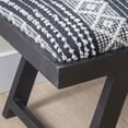 thumbnail image 7 of Feeney Upholstered Bench, Black Frame with Black and White Handwoven Geomatric Pattern Fabric, 7 of 7
