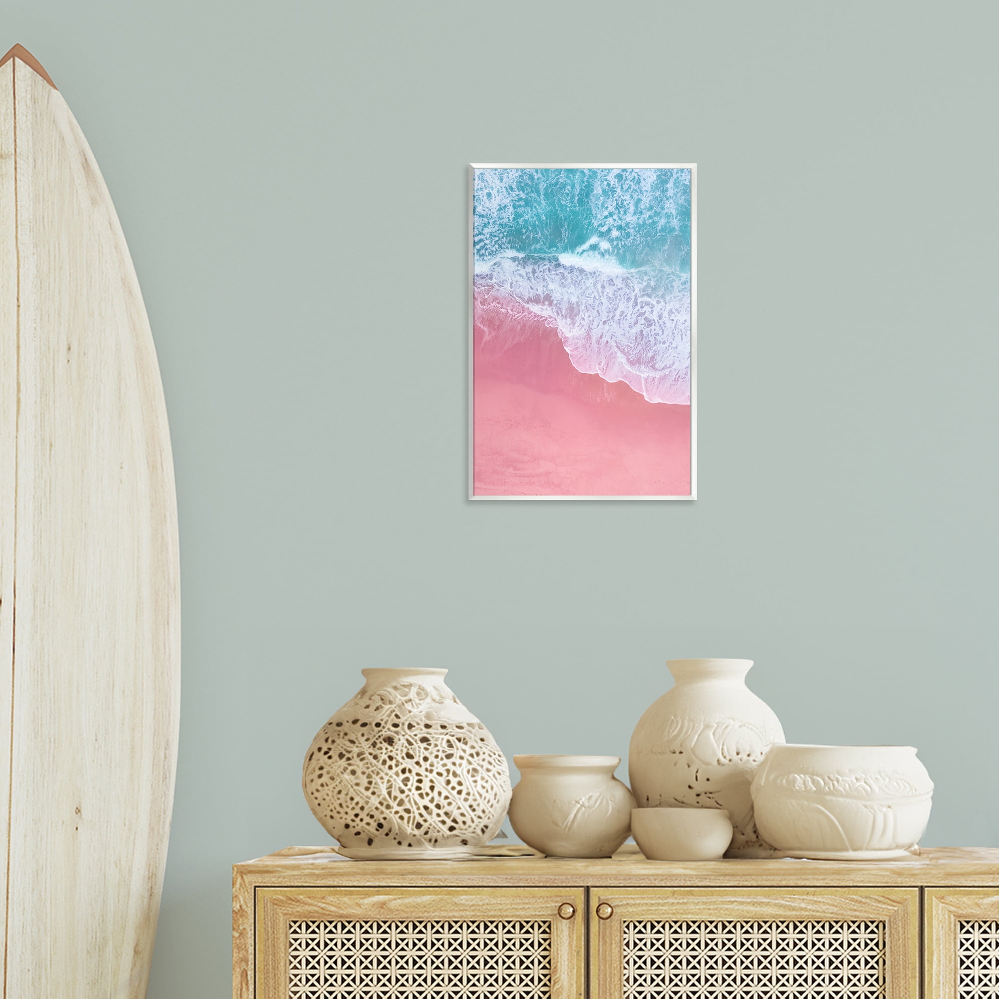 Stupell Industries Pink Surf Tide Landscape & Nature Photography Unframed Art Print Wall Art, 13 x 19
