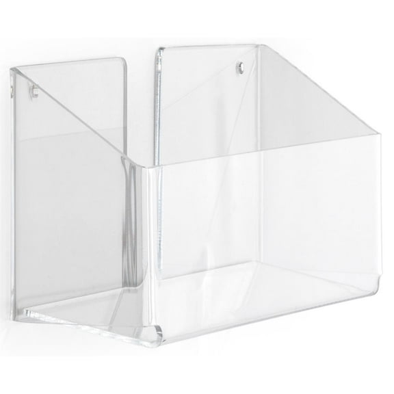 Clear Acrylic Wall Mounted Literature Holder Dispenses 8-1/2-Inch Wide Materials, Single Pocket, Half Height, Frameless Design, 8-5/8 x 3-1/2 x 2-Inch - Sold In A Set Of 12