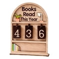 thumbnail image 1 of DOLITY Books Read This Year Counter Book Lover Gift up to 999 Books Reading Tracking Wood Color, 1 of 7
