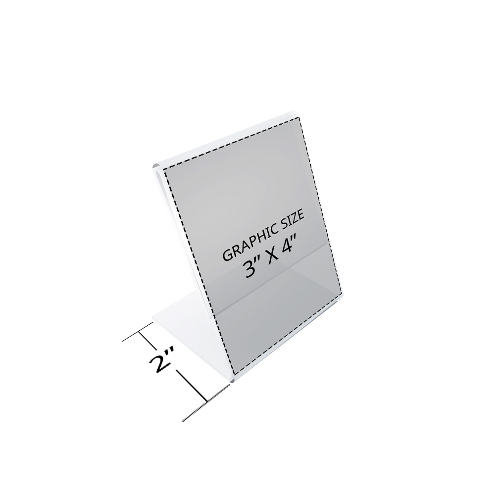 Vertical Slanted, L-Shape Acrylic Sign Holder (3