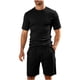 thumbnail image 2 of Ceisia Men's Slim Fit Diamond Jacquard 2-Piece Set Crew Neck Short Sleeve T-Shirt with Elastic Waist Drawstring Shorts Gifts, 2 of 7