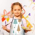 thumbnail image 3 of White Christmas Tree Pattern Kids Aprons for Girls and Boys,Adjustable Neck Strap Toddler Aprons for Kids Cooking Baking, 3 of 7