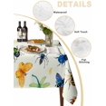 thumbnail image 5 of Spring Butterfly Dragonfly Rectangle Tablecloth, Beige Botanical Floral Rustic Waterproof & StainResistant Tablecloth, Washable Oil-proof Table Cover for Dining/Party/Wedding/Camping/Buffet 52x70 In, 5 of 9