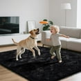 thumbnail image 3 of Shag Area Rugs for Bedroom Living Room,6X9 Ultra Soft Fluffy Area Rugs for Dorm, Indoor Carpet Nursery Rugs for Kids Girls Room Home Decor, Black, 3 of 17