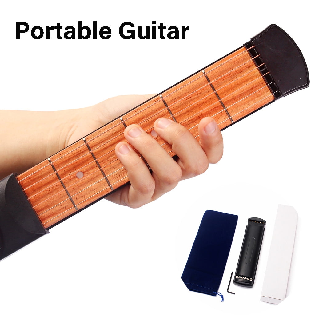 Portable Pocket Guitar Practice Strings Tool Gadget 6 Fret for Beginner