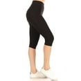 thumbnail image 2 of Women's Lightweight Solid Casual High Waist Running Yoga Daily Workout Capri Leggings, 2 of 5
