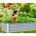 thumbnail image 6 of Total Galvanized Raised Garden Bed ,Large Metal Planter Box for Growing Vegetables, Fruits, and Flowers Outdoors, Silver Design, 6x3x1.5ft, 6 of 7