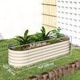 thumbnail image 3 of Outsunny Galvanized Raised Garden Bed Planter Box, 6.5 x 2 x 1.5 FT, Cream, 3 of 10