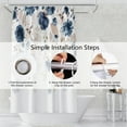 thumbnail image 6 of Nature Botanical Shower Curtains 36x72 Inch Watercolor Ink Blue and Pink Floral for Modern Aesthetic Art Bathroom Decor Fabric Waterproof Polyester Sets with Hooks, 6 of 6
