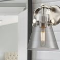 thumbnail image 2 of 423-1W-SN-G411-6SM Innovations Lighting Pilaster II Cone - 1 Light Wall Sconce-10.13 Inch Tall and 6.5 Inch Wide-Satin Nickel Finish-Light Smoke Glass, 2 of 4