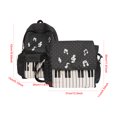 thumbnail image 2 of Music Themed School Backpack, School Backpack Set with Shoulder Bag, Water Resistant Daypack for College Outdoor, Black, 2 of 10