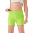 thumbnail image 3 of RTKFRFLM Girls Athletic Biker Shorts High Waist Yoga Dance Gymnastics Shorts Light Green 9-10 Years, 3 of 3