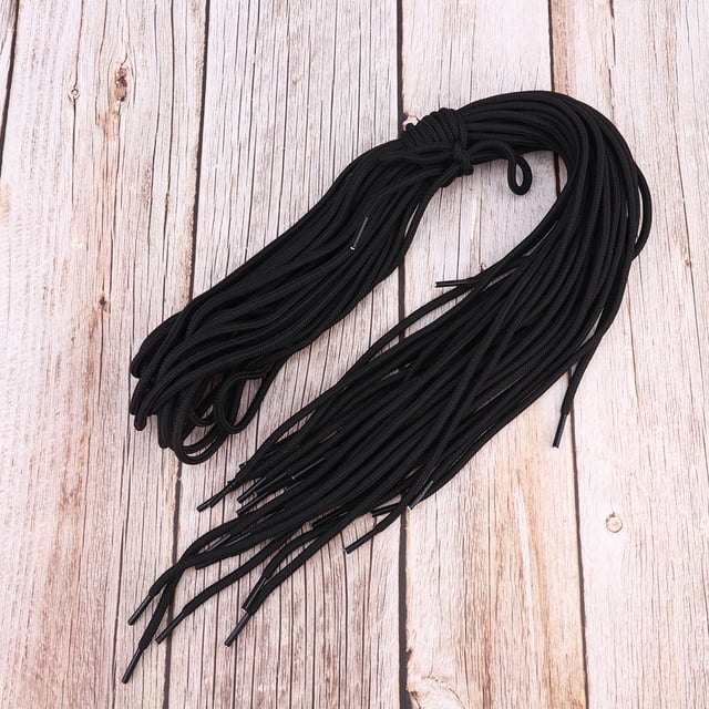 GAXIRE 10Pares De Cordones Deportivos Para En Poliéster Negro Ideales Para Uso Diario