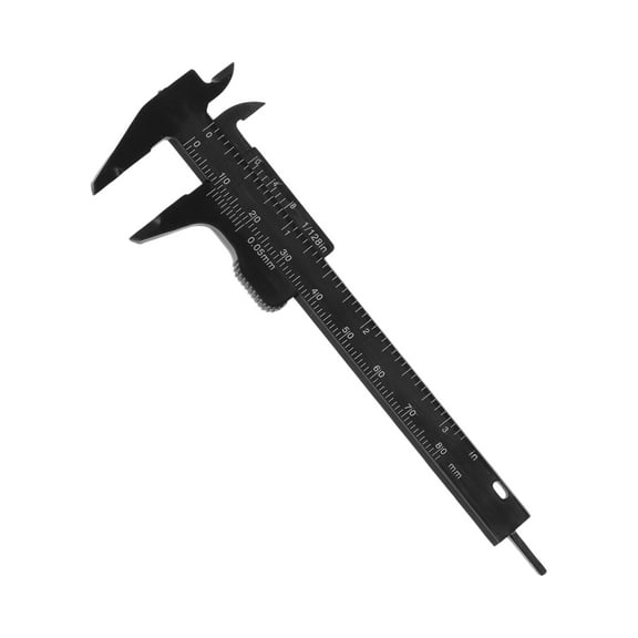 Unique Bargains 1 Pc Mini Eyebrow Measuring Ruler Double Scale Aliper Measuring Tool 4.13"x1.73" Black