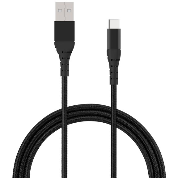 TekYa 72 Inch (6ft) USB-A to USB-C 3.0 Braided Cable - Black