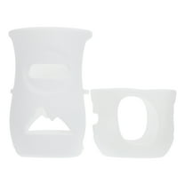 PTOOTP 2-Pack Baby Bottle Protectors Portable Silicone White Covers to Prevent Falling During Baby Feeding