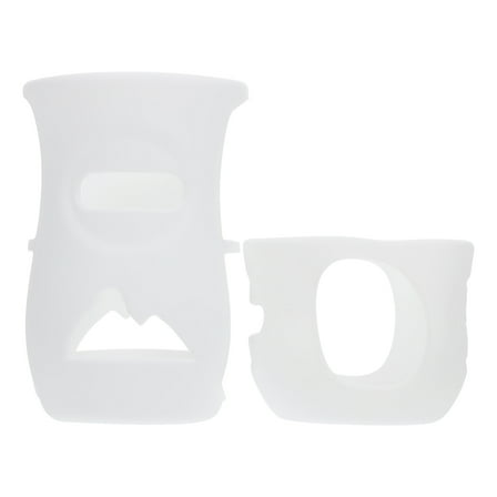 PTOOTP 2-Pack Baby Bottle Protectors Portable Silicone White Covers to Prevent Falling During Baby Feeding