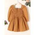 thumbnail image 3 of Happy Town Toddler Girl Fall Clothing Long Sleeve Dress Girl Solid Color Casual Fall Winter Clothes, 3 of 8