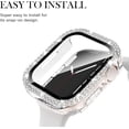 thumbnail image 5 of for Apple Watch Case Series 7/8 45mm with Tempered Glass Screen Protector, Double Bling Case Crystal Diamonds Rhinestone Bumper Overall Hard PC Ultra-Thin Protective Cover for iWatch 45mm, 5 of 5
