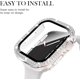 thumbnail image 4 of for Apple Watch Case 44mm Series 6/5/4/SE with Tempered Glass Screen Protector, Double Bling Case Crystal Diamonds Rhinestone Bumper Overall Hard PC Slim Protective Cover For iWatch 44mm, Clear, 4 of 5
