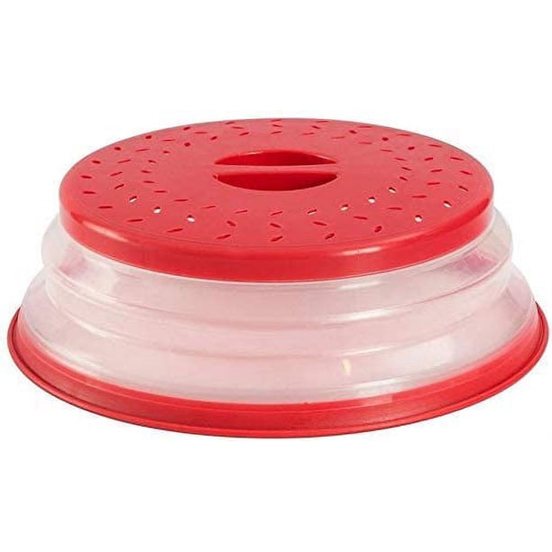 Cubierta para microondas, cubierta plegable para microondas, cubierta para calentar alimentos, cubierta para salpicaduras de alimentos, cesta de filtro con orificio de vapor para frutas y verduras
