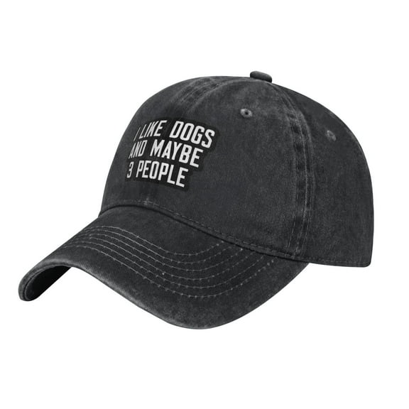 I Like Dogs And Maybe 3 People Cowboy Hat Baseball Hat Trucker Hat For Men Women Retro Denim Hats Baseball Cap Dad Hat