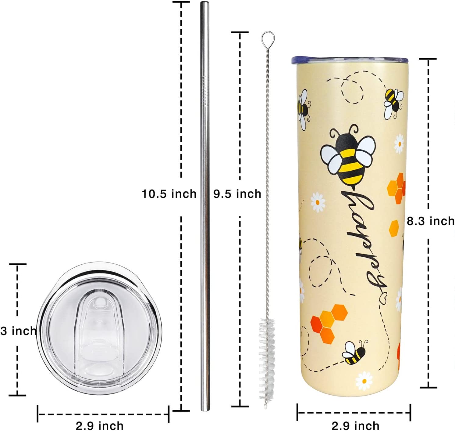 ZOXIX Yellow Queen Bee Tumbler Gift For Girls Novelty Bee Gifts Jewelry  Style Insulated Mug Bee Keep…See more ZOXIX Yellow Queen Bee Tumbler Gift  For