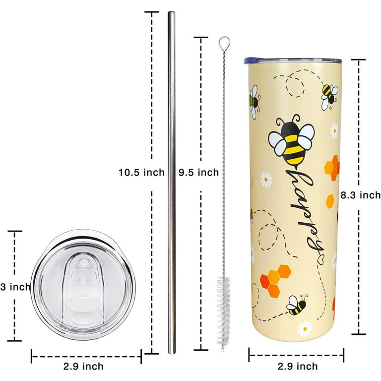 Bee Themed Gifts Including Queen Bee Stainless Steel Wine Tumbler with  Straw and Brush 10 Pcs Tiny R…See more Bee Themed Gifts Including Queen Bee